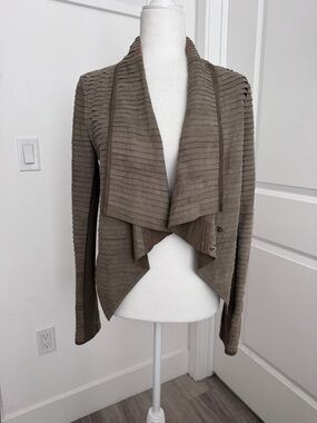 Marciano olive green leather jacket with unique detail